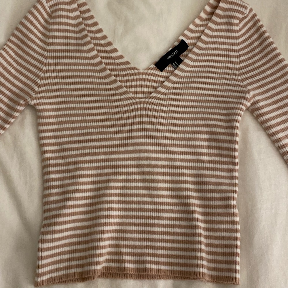 Forever 21 ribbed striped long sleeve